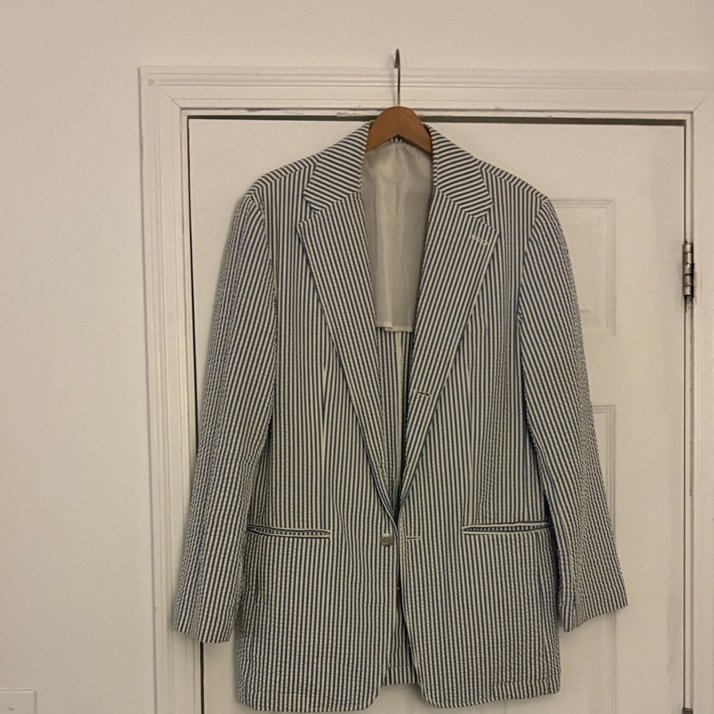 Men's Navy Striped Blazer